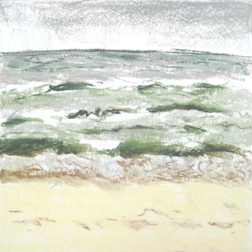 Cloudy Day Beach, June 9; 
Chalk Pastel, 1995;
10 x 10 in.